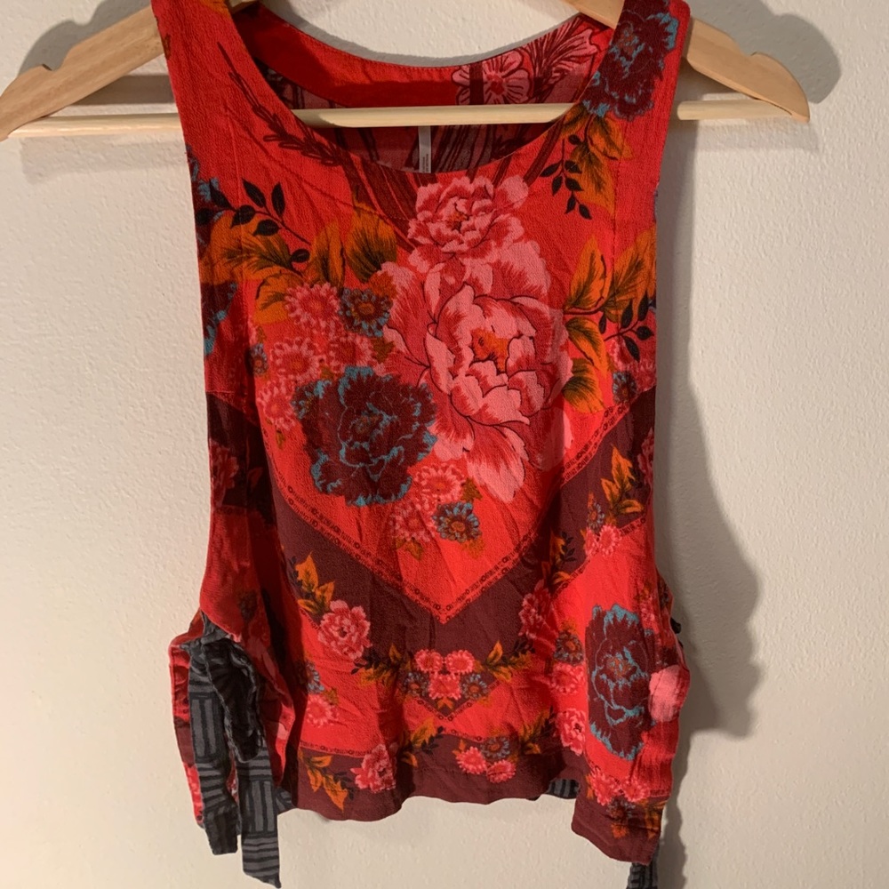 Free people cropped top tied sides